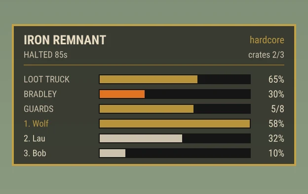 Convoy From Hell highlight: the in-game panel until a clip is recorded