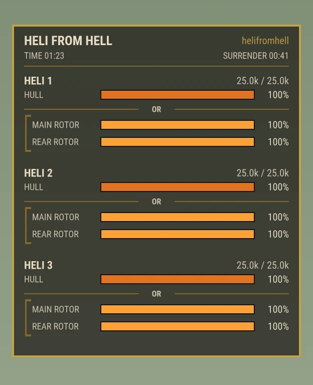 Heli From Hell highlight: the in-game event panel until a clip is recorded